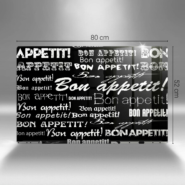 Induction hob cover Kitchen text Bon Appetit