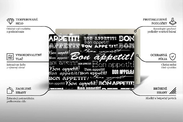 Induction hob cover Kitchen text Bon Appetit