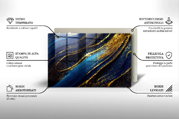 Worktop saver Navy blue abstraction