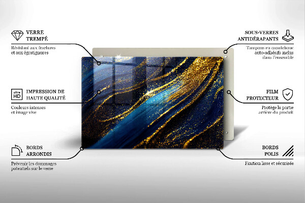 Worktop saver Navy blue abstraction