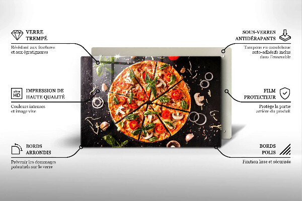 Work surface savers Pizza with mushrooms