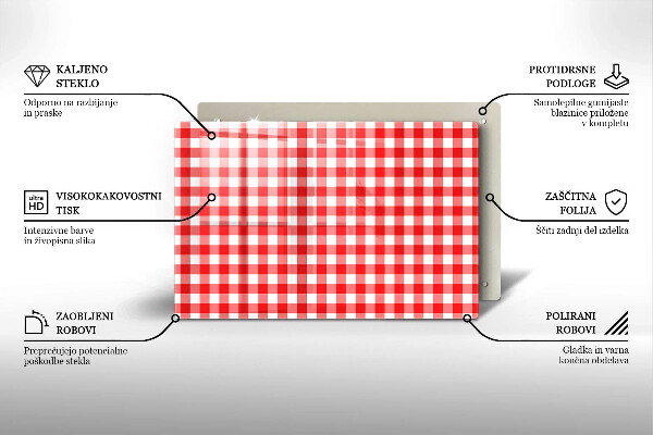 Work surface savers Red white grille