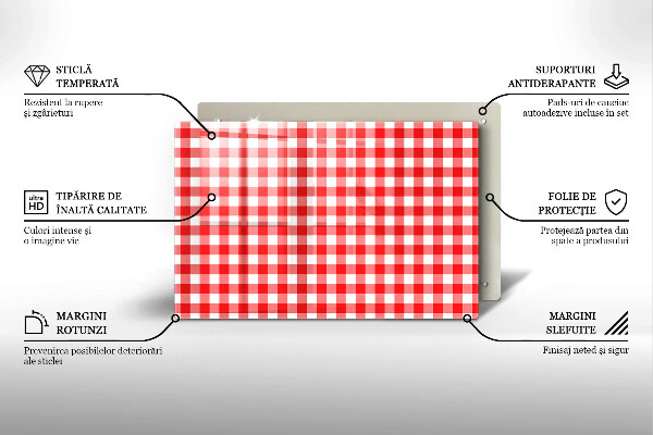 Work surface savers Red white grille