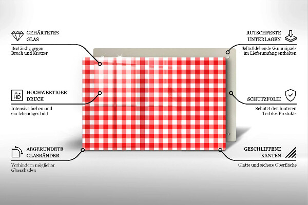 Work surface savers Red white grille