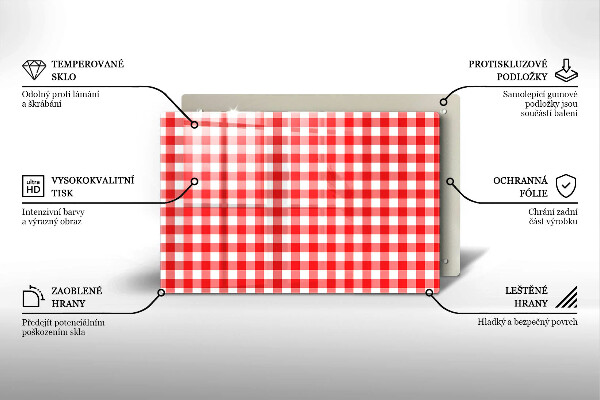 Work surface savers Red white grille