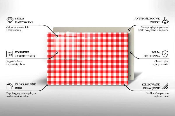 Work surface savers Red white grille