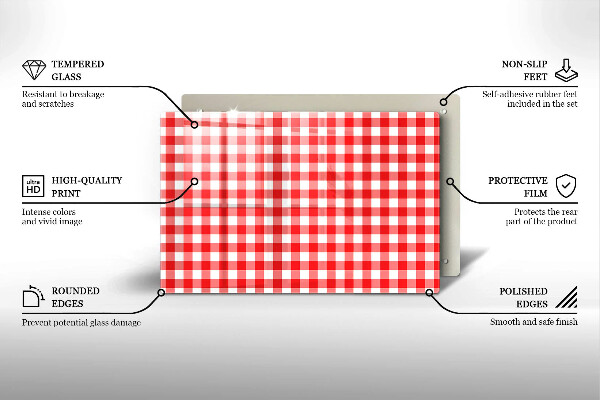 Work surface savers Red white grille