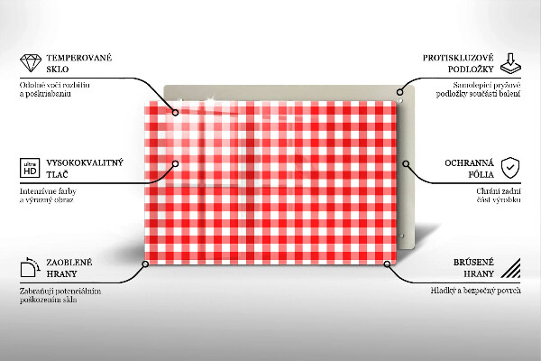 Work surface savers Red white grille