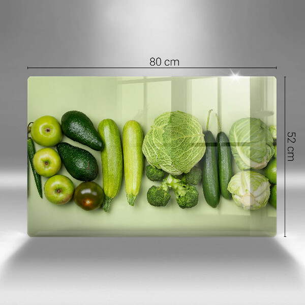 Work surface savers Green fruits and vegetables