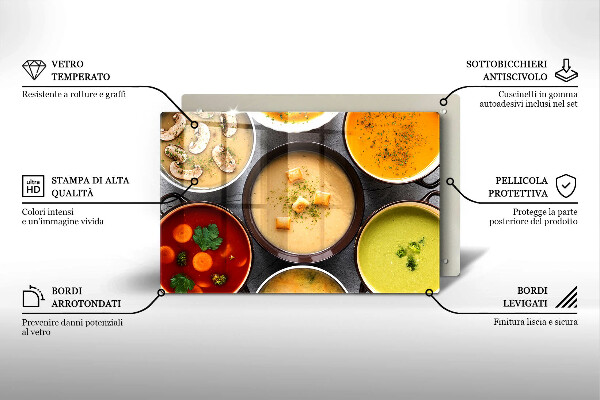 Work surface savers Colorful soups
