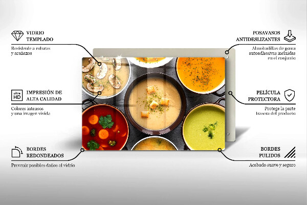 Work surface savers Colorful soups