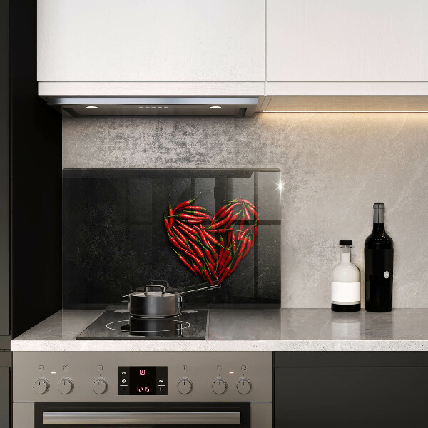 Worktop saver Chili peppers heart