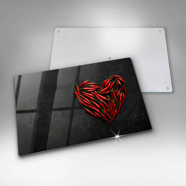 Worktop saver Chili peppers heart