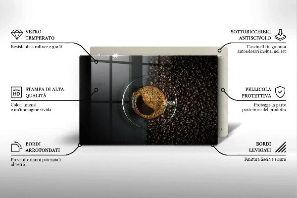 Induction hob protector Coffee and grains