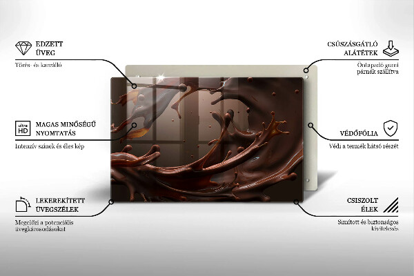 Induction hob protector Liquid chocolate