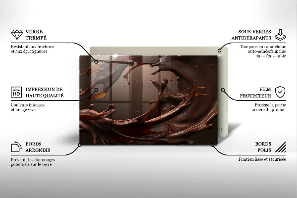 Induction hob protector Liquid chocolate