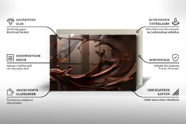 Induction hob protector Liquid chocolate