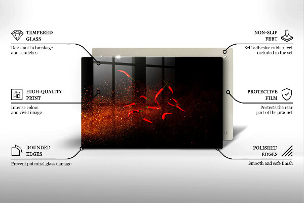 Induction hob protector Hot chili peppers