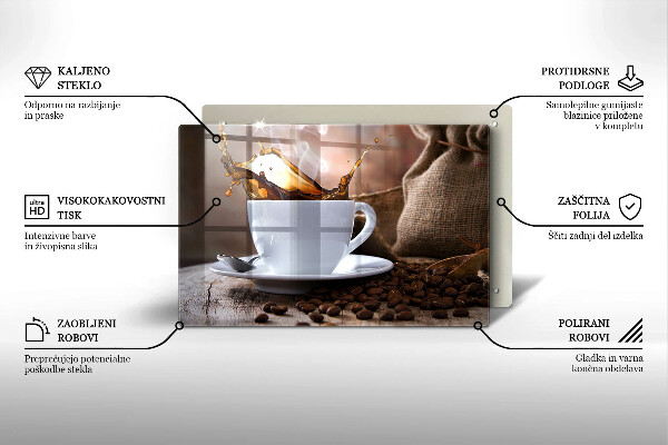 Induction hob cover Cup and coffee beans