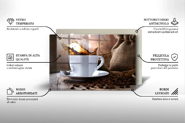 Induction hob cover Cup and coffee beans