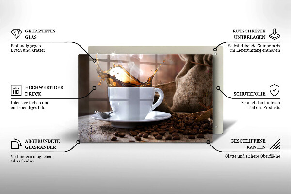 Induction hob cover Cup and coffee beans