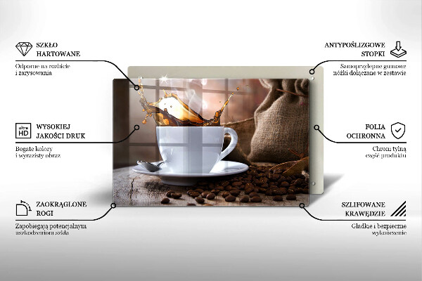 Induction hob cover Cup and coffee beans