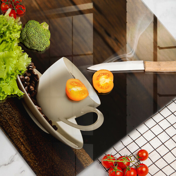 Induction hob cover Coffee cup wood