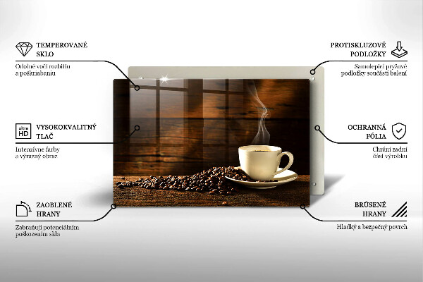 Induction hob cover Coffee cup wood