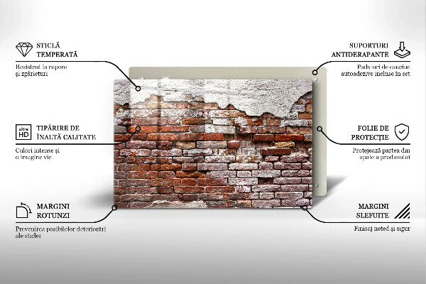 Induction hob cover Old wall of brick and concrete