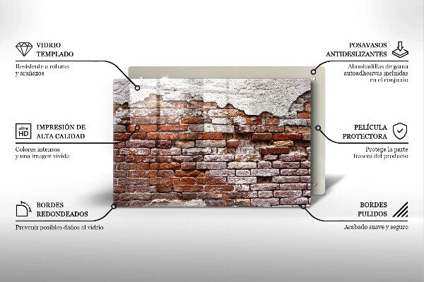 Induction hob cover Old wall of brick and concrete