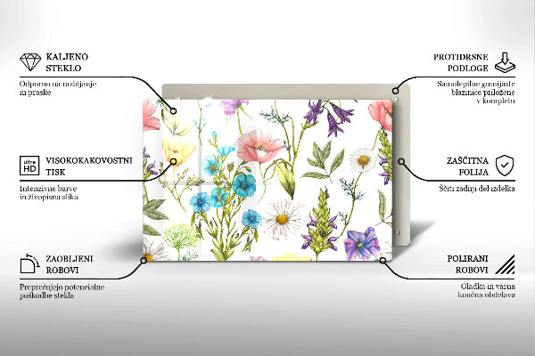 Induction hob protector Flowers illustration