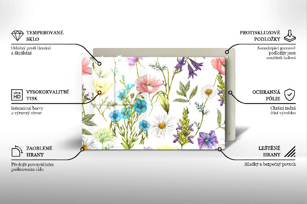 Induction hob protector Flowers illustration