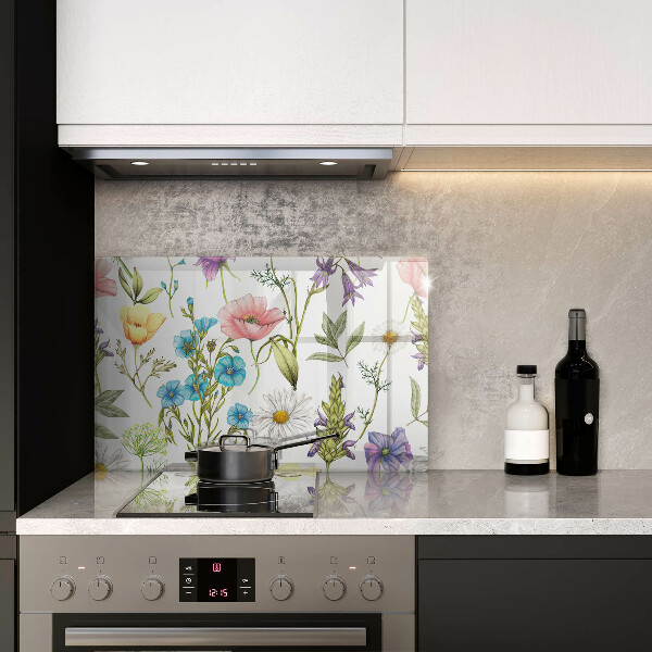 Induction hob protector Flowers illustration
