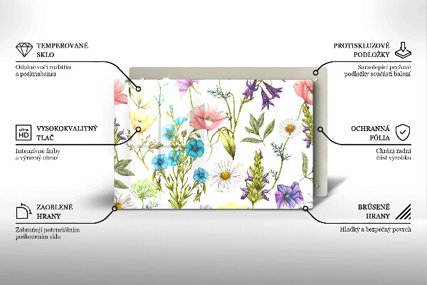 Induction hob protector Flowers illustration