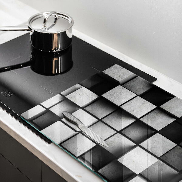 Induction hob cover 3D square abstraction