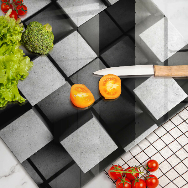 Induction hob cover 3D square abstraction
