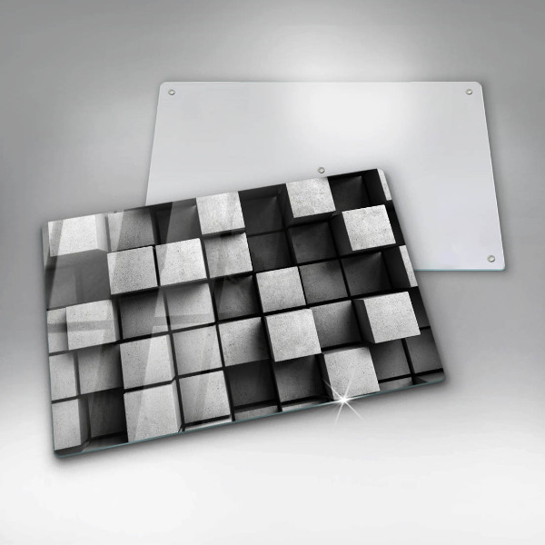 Induction hob cover 3D square abstraction