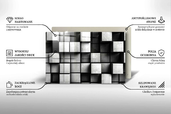 Induction hob cover 3D square abstraction