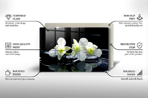 Worktop saver Zen white flowers in water
