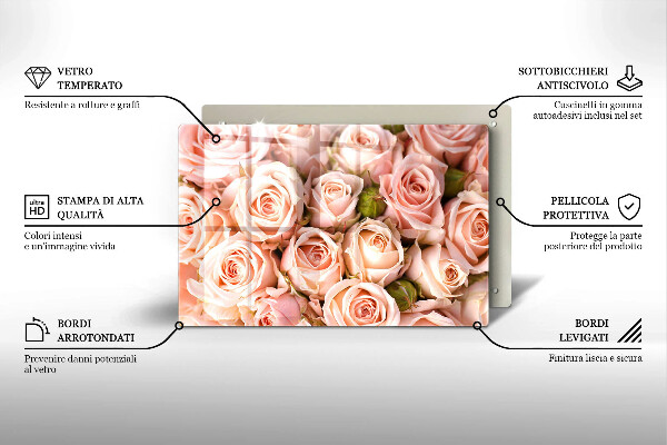 Induction hob cover A delicate bouquet of roses