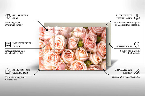 Induction hob cover A delicate bouquet of roses