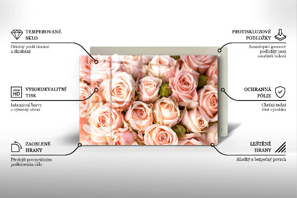 Induction hob cover A delicate bouquet of roses
