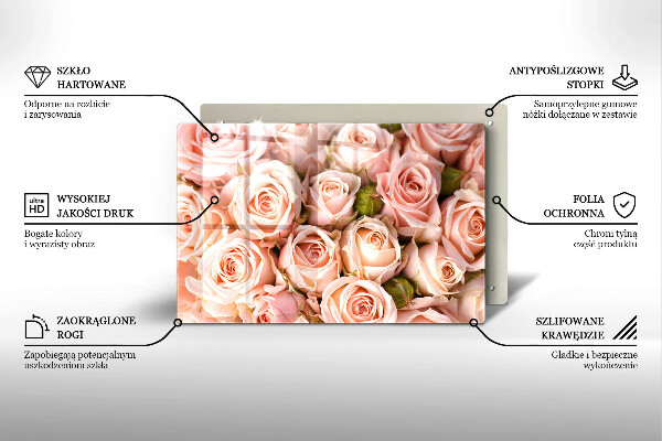 Induction hob cover A delicate bouquet of roses