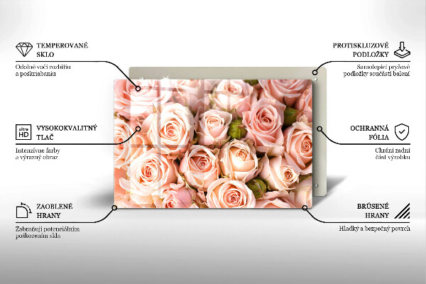 Induction hob cover A delicate bouquet of roses