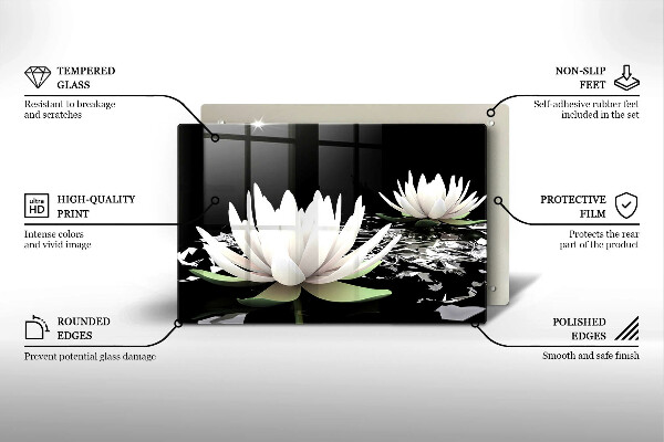 Worktop saver White lilies on the water