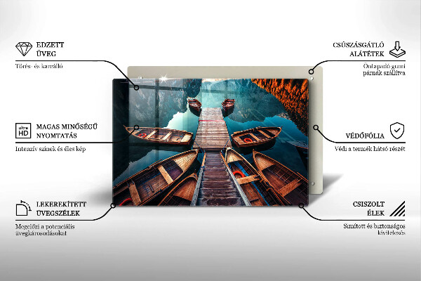 Induction hob protector Boats on the lake