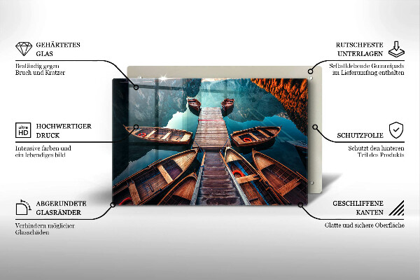 Induction hob protector Boats on the lake