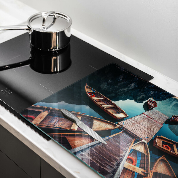 Induction hob protector Boats on the lake