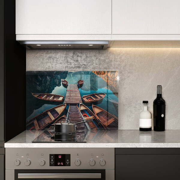 Induction hob protector Boats on the lake