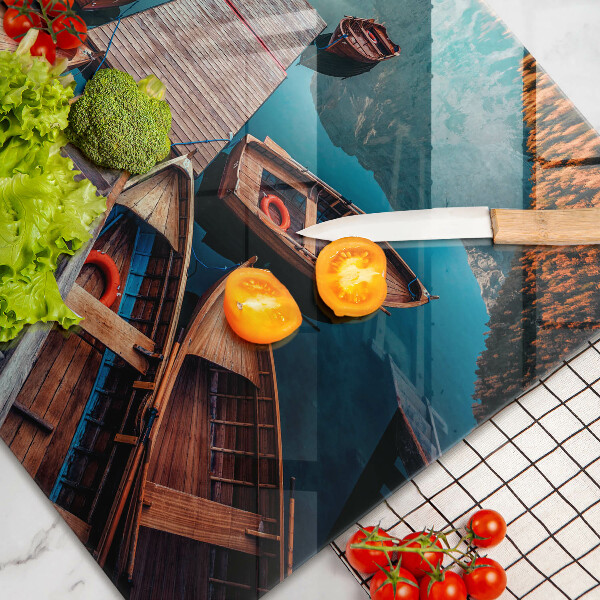 Induction hob protector Boats on the lake